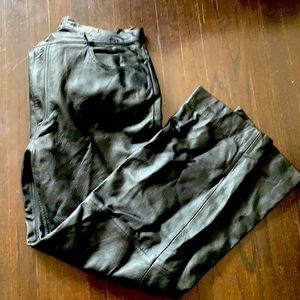 Men’s black genuine leather pants